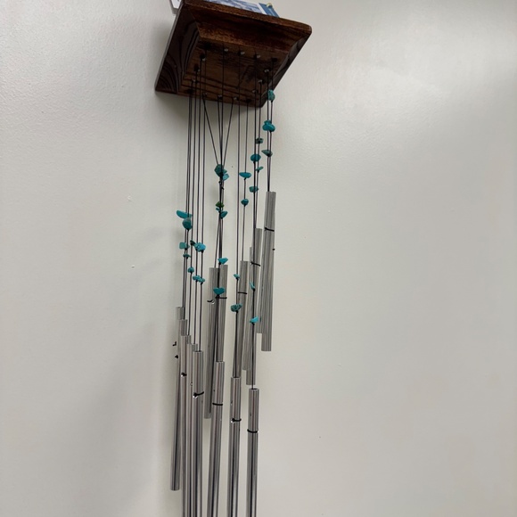 WOODSTOCK MYSTIC SPIRAL TURQUOISE Stone WIND CHIMES Wood Metal Feng Shui NIB NEW - Picture 17 of 17